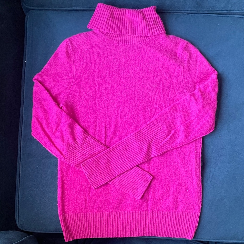 Aqua Fuchsia Turtleneck Sweater
